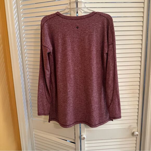 Women's V-Neck Athletic Maroon and white Top - Picture 4 of 10